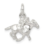 Sterling Silver Horse w/Rider Charm - Product Photo