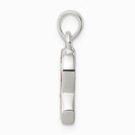 Sterling Silver Polished Pink Enameled Ribbon Pendant - Product Photo