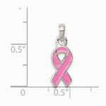 Sterling Silver Polished Pink Enameled Ribbon Pendant - Product Photo