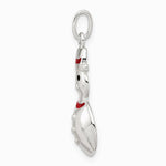 Sterling Silver Polished Enamel Snowman Pendant - Product Photo