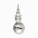 Sterling Silver Polished Enamel Snowman Pendant - Product Photo