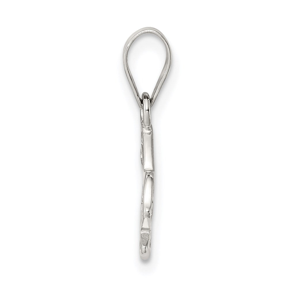 Sterling Silver Rhodium-plated Polished Bunny Pendant - Product Photo