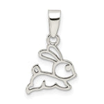 Sterling Silver Rhodium-plated Polished Bunny Pendant - Product Photo