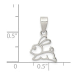 Sterling Silver Rhodium-plated Polished Bunny Pendant - Product Photo