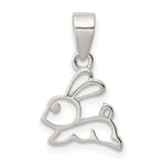 Sterling Silver Rhodium-plated Polished Bunny Pendant - Product Photo