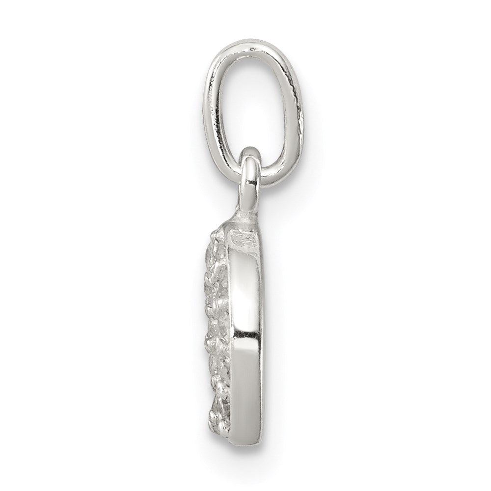 Sterling Silver Polished Horseshoe CZ Charm - Product Photo
