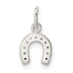 Sterling Silver Polished Horseshoe CZ Charm - Product Photo