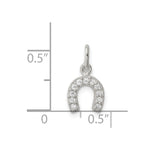 Sterling Silver Polished Horseshoe CZ Charm - Product Photo