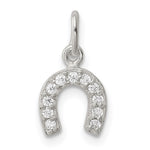 Sterling Silver Polished Horseshoe CZ Charm - Product Photo