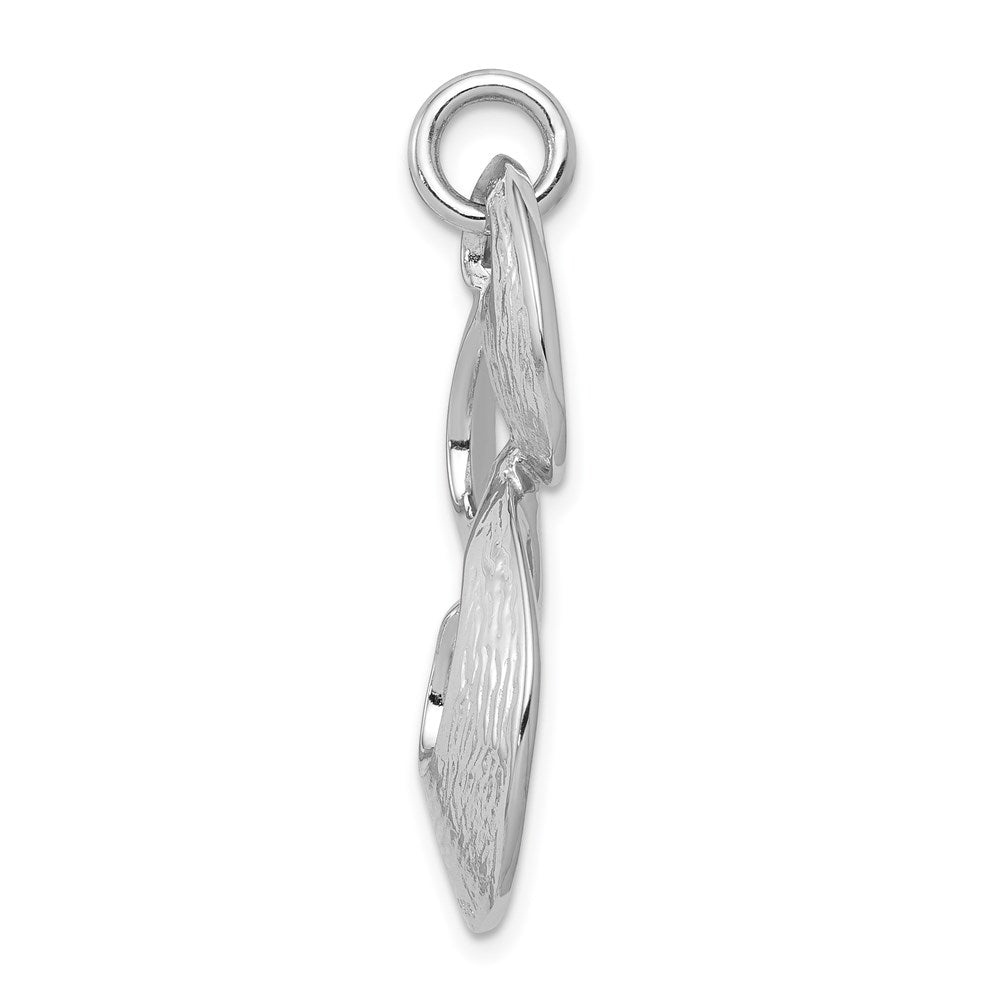Sterling Silver Rhodium-plated Polished & Satin Drop Pendant - Product Photo