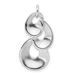 Sterling Silver Rhodium-plated Polished & Satin Drop Pendant - Product Photo