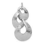Sterling Silver Rhodium-plated Polished & Satin Drop Pendant - Product Photo