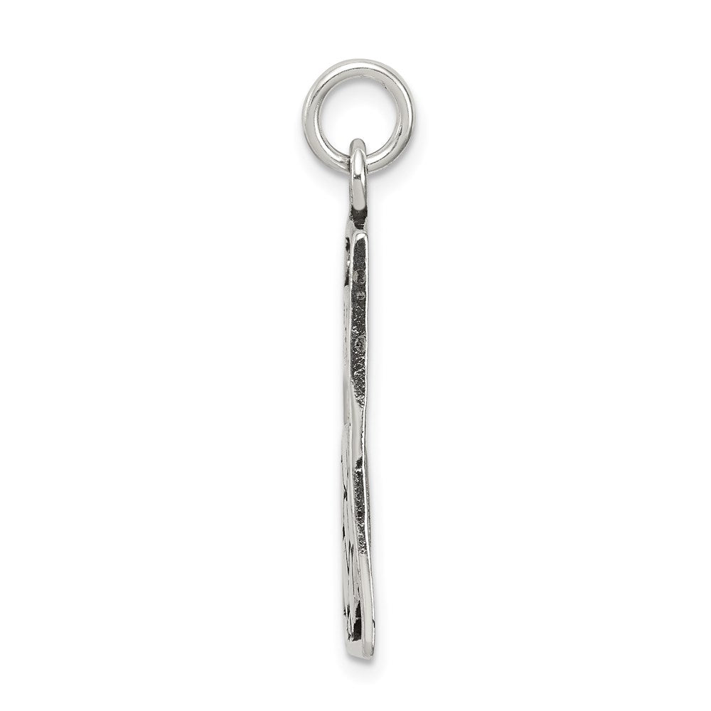 Sterling Silver Antiqued Soccer Rectangle Pendant - Product Photo