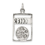 Sterling Silver Antiqued Soccer Rectangle Pendant - Product Photo