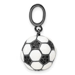 Sterling Silver Rhodium-plated & CZ 3D Soccer Ball Pendant - Product Photo