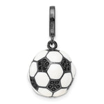 Sterling Silver Rhodium-plated & CZ 3D Soccer Ball Pendant - Product Photo
