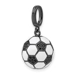 Sterling Silver Rhodium-plated & CZ 3D Soccer Ball Pendant - Product Photo
