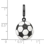 Sterling Silver Rhodium-plated & CZ 3D Soccer Ball Pendant - Product Photo