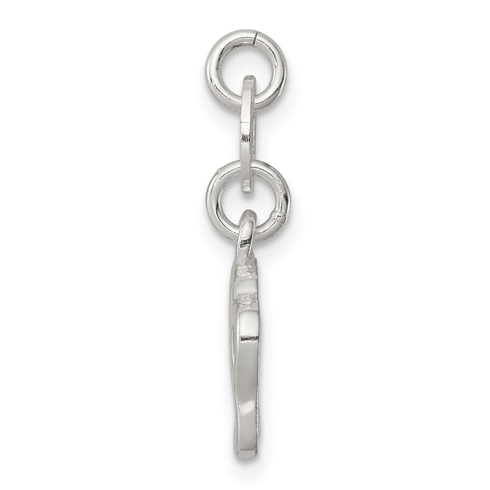 Sterling Silver Polished Paw Print Charm - Product Photo