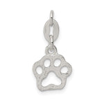 Sterling Silver Polished Paw Print Charm - Product Photo