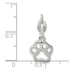 Sterling Silver Polished Paw Print Charm - Product Photo