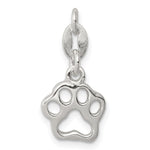 Sterling Silver Polished Paw Print Charm - Product Photo