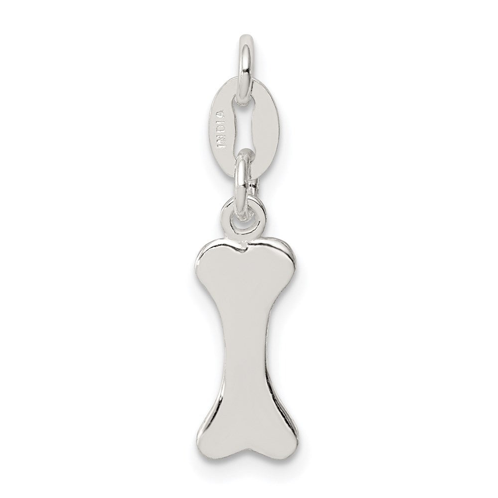 Sterling Silver Polished Dog Bone Charm - Product Photo