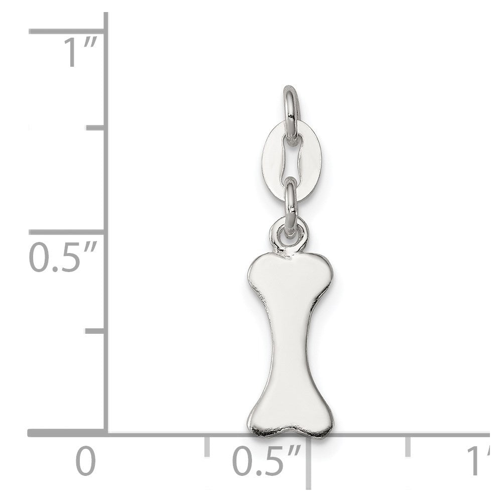Sterling Silver Polished Dog Bone Charm - Product Photo