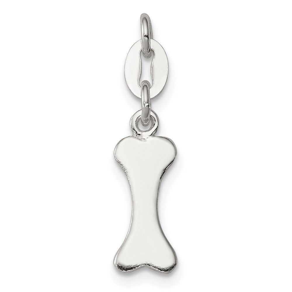 Sterling Silver Polished Dog Bone Charm - Product Photo