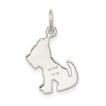 Sterling Silver Polished and Textured Dog Pendant - Product Photo