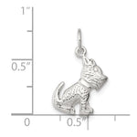 Sterling Silver Polished and Textured Dog Pendant - Product Photo