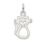 Sterling Silver Polished Cat Charm - Product Photo