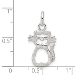 Sterling Silver Polished Cat Charm - Product Photo