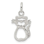 Sterling Silver Polished Cat Charm - Product Photo