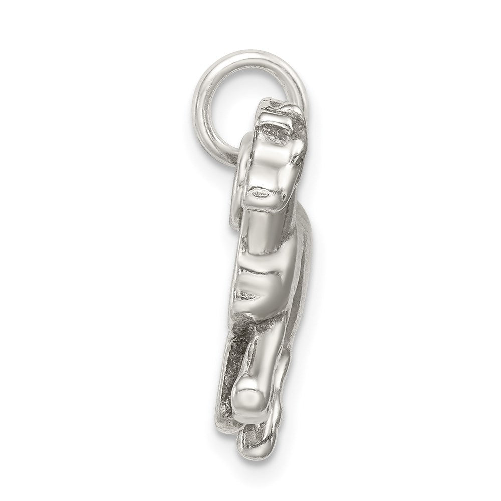 Sterling Silver Antiqued & Textured Horse Pendant - Product Photo