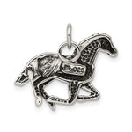 Sterling Silver Antiqued & Textured Horse Pendant - Product Photo