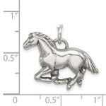 Sterling Silver Antiqued & Textured Horse Pendant - Product Photo