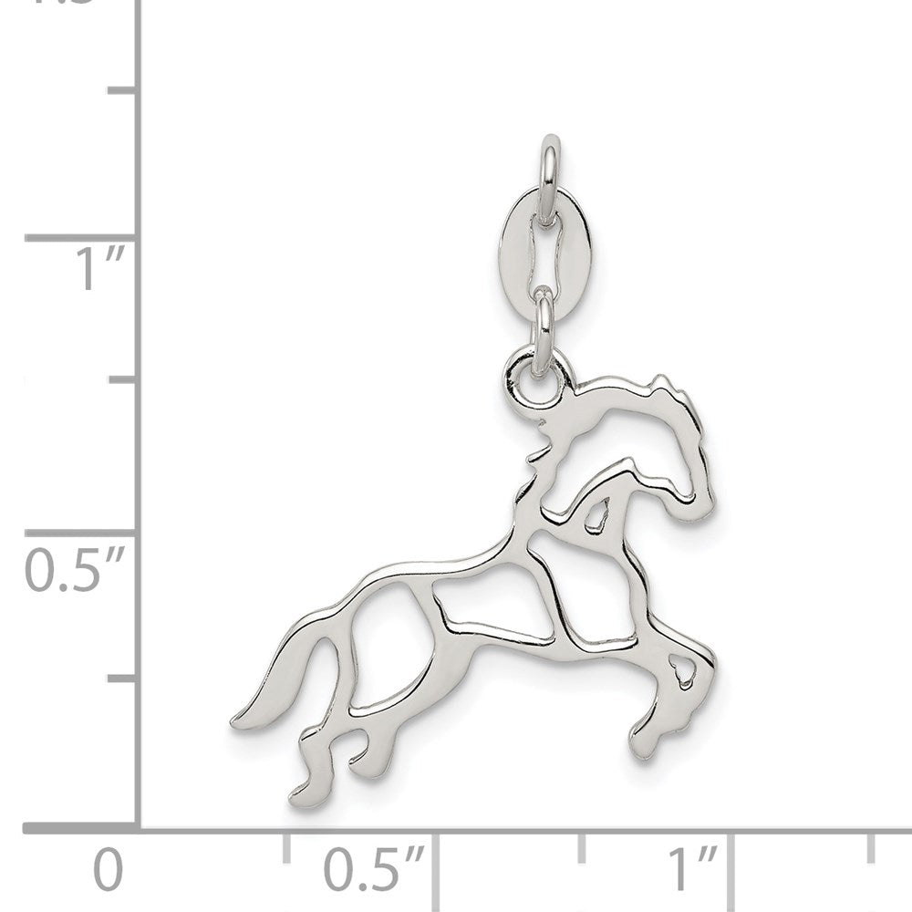 Sterling Silver Polished Horse Charm - Product Photo