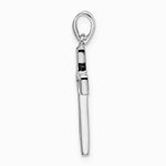 Sterling Silver Rhodium-plated Jesus Cut-out Cross Pendant - Product Photo