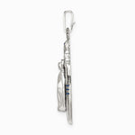 Sterling Silver Satin & Diamond-Cut Epoxy & Crystal Miraculous Medal Pendant - Product Photo