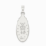 Sterling Silver Satin & Diamond-Cut Epoxy & Crystal Miraculous Medal Pendant - Product Photo