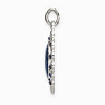 Sterling Silver Epoxy & Crystal Miraculous Medal Heart Pendant - Product Photo