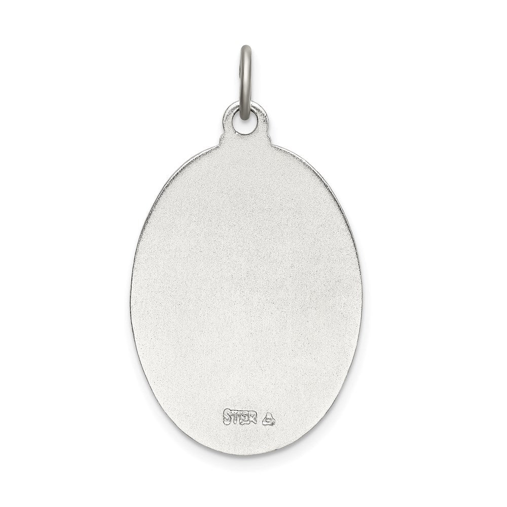 Sterling Silver Satin/Polished/D/C Enamel St Christopher Medal - Product Photo