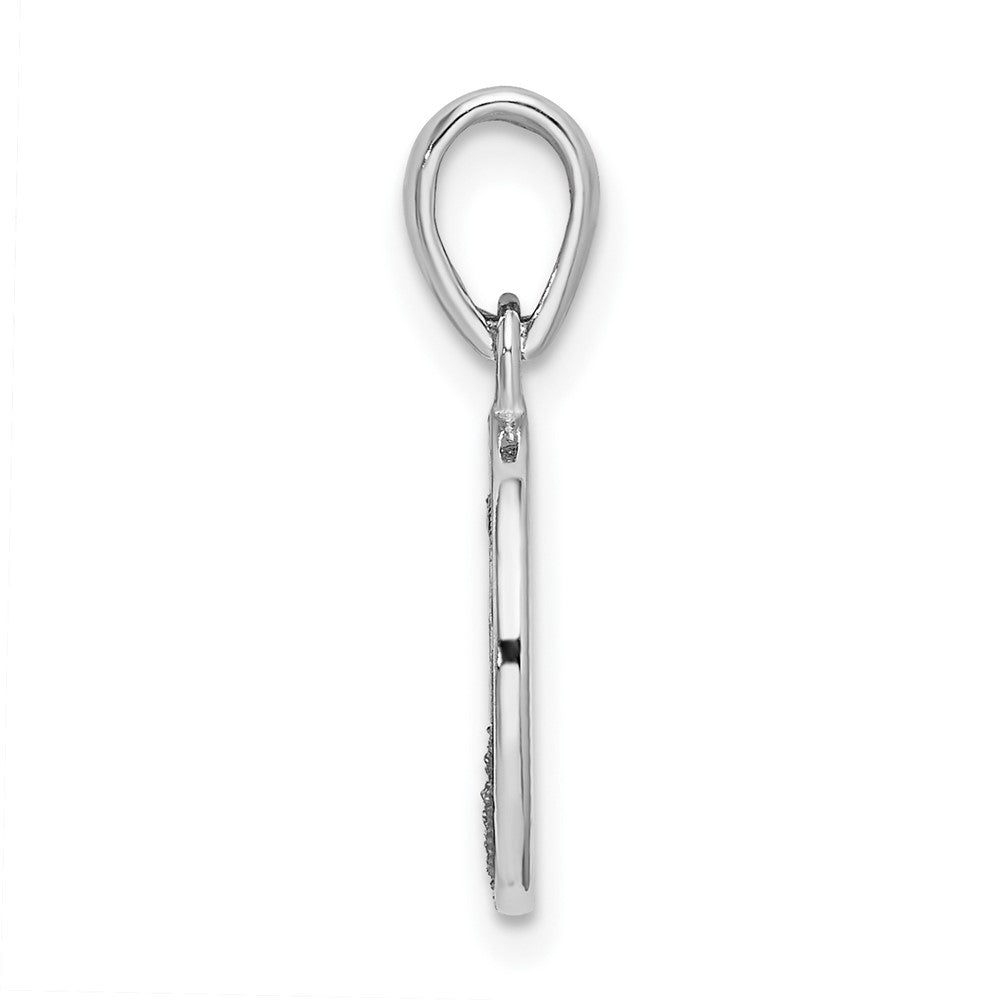 Sterling Silver Rhodium-plated Enamel Glitter Fabric MOM Pendant - Product Photo