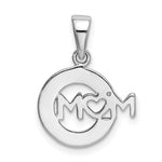 Sterling Silver Rhodium-plated Enamel Glitter Fabric MOM Pendant - Product Photo