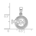 Sterling Silver Rhodium-plated Enamel Glitter Fabric MOM Pendant - Product Photo