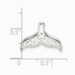 Sterling Silver Polished Filigree Whale Tail Chain Slide - Product Photo