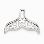 Sterling Silver Polished Filigree Whale Tail Chain Slide - Product Photo
