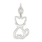 Sterling Silver Polished Cat Charm - Product Photo