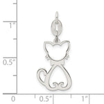 Sterling Silver Polished Cat Charm - Product Photo